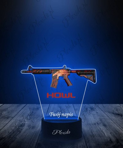 Lampka LED 3D Plexido z Nadrukiem CSGO Skin M4A4 Howl - 1