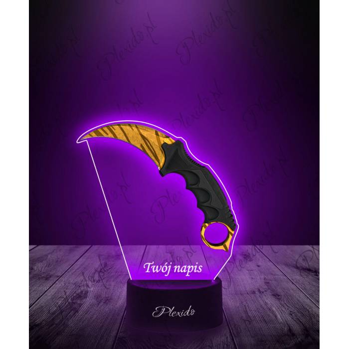 Lampka LED 3D Plexido z Nadrukiem CSGO Karambit Tiger Tooth - 1