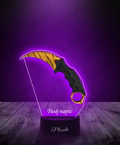 Lampka LED 3D Plexido z Nadrukiem CSGO Karambit Tiger Tooth - 1