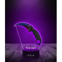 Lampka LED 3D Plexido z Nadrukiem CSGO Karambit Marble Fade - 1