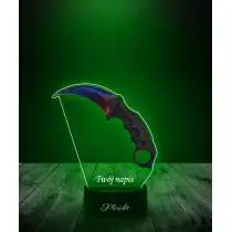 Lampka LED 3D Plexido z Nadrukiem CSGO Karambit Marble Fade - 2