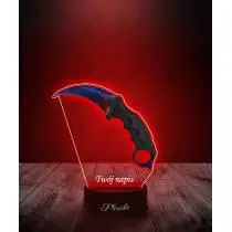 Lampka LED 3D Plexido z Nadrukiem CSGO Karambit Marble Fade - 3