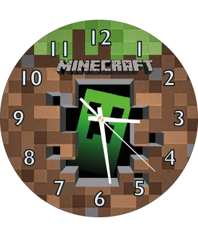 zegar_ścienny_dla_dzieci_plexido_minecraf