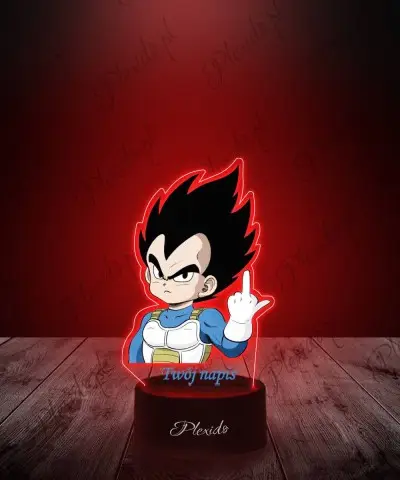 Lampka LED 3D Plexido z Nadrukiem Prezent Anime Dragon Ball Daima Vegeta - 1