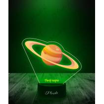 Lampka LED 3D Plexido z Nadrukiem Prezent Planeta Saturn - 1