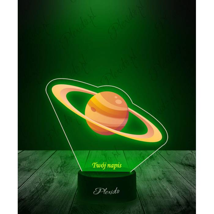 Lampka LED 3D Plexido z Nadrukiem Prezent Planeta Saturn - 1