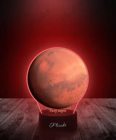 Lampka LED 3D Plexido z Nadrukiem Prezent Astronomia Planeta Mars - 1