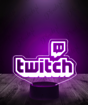 Lampka LED 3D Plexido Twitch Logo - 2