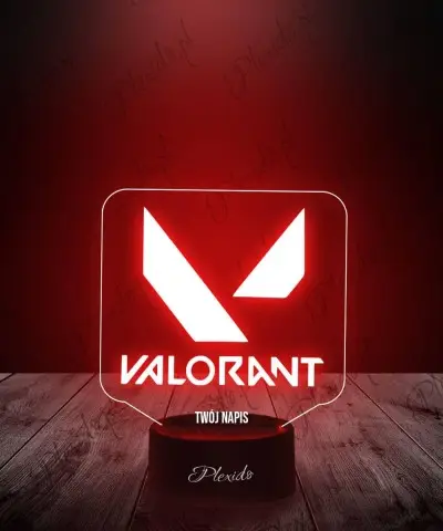 Lampka LED 3D Plexido Prezent Valorant Logo - 1