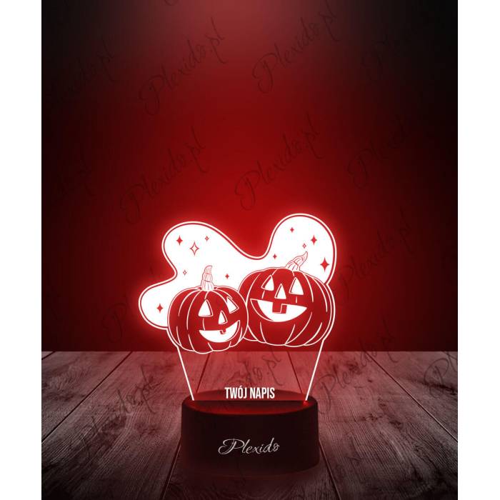 Lampka LED 3D Plexido Halloween Straszne Dynie - 1