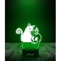 Lampka LED 3D Plexido Halloween Kot Czaszka - 3