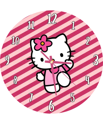 zegar_ścienny_dla_dzieci_plexido_hello_kitty_pasy