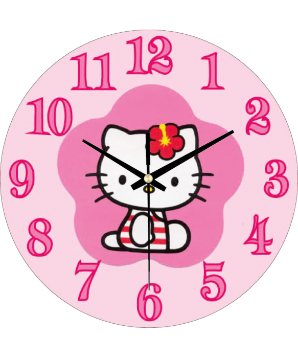 zegar_ścienny_dla_dzieci_plexido_hello_kitty_kwiatek
