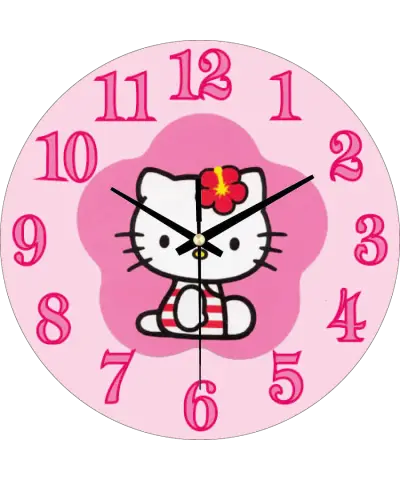 zegar_ścienny_dla_dzieci_plexido_hello_kitty_kwiatek