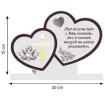 Biały Znicz Solarny dla Dziecka na Grób Wszystkich Świętych Serca Wzory - 4