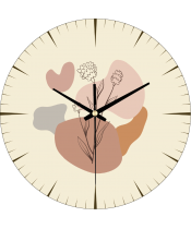 Zegar Ścienny Boho Plexido Beżowy Kwiaty - 1