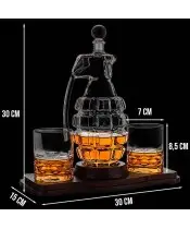 Zestaw do Whisky Karafka + 2 Szklanki na Prezent Granat - 4