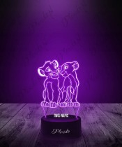 3D-LED-Lampe Der König der Löwen Simba und Nala Geschenk für Kinder