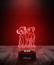 3D-LED-Lampe Der König der Löwen Simba und Nala Geschenk für Kinder