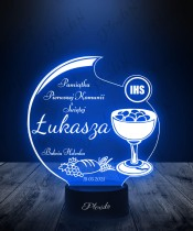 Pamiątka Pierwsza Komunia Święta IHS Eucharystia Lampka LED Plexido