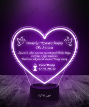 3D Plexido LED Lamp Souvenir Holy Communion Heart