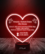 3D Plexido LED Lamp Souvenir Holy Communion Heart