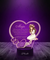 3D Plexido LED Lamp Holy Communion Heart For Girl