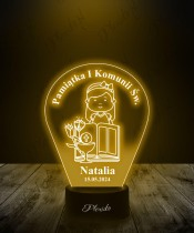 3D-Plexido-LED-Lampe. Ein Andenken an die Heilige Kommunion für ein Mädchen
