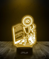3D-Plexido-LED-Lampe, Geschenk zur Kommunion, IHS