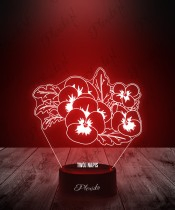 3D LED Lampe Plexido Blumen Stiefmütterchen