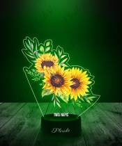 3D-LED-Lampe mit Sonnenblumen-Print
