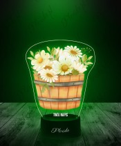 3D-LED-Lampe mit Aufdruck Blumen im Fass