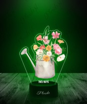3D-LED-Lampe mit Aufdruck Blumen in einer Gießkanne