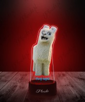 3D Plexido LED Lampe mit Aufdruck Happy Minecraft Llama