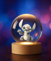 Kryształowa Kulka 3D Machający Stich