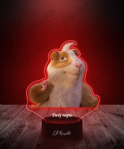 3D LED Plexido Lamp with Kayara Print Undefeated Hamster