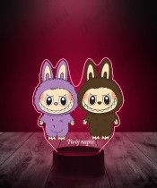 3D LED Lamp with Print of Labubu Monsters