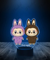 3D LED Lamp with Print of Labubu Monsters