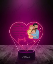 3D-LED-Lampe mit Herz-Print zum Muttertag und Vatertag