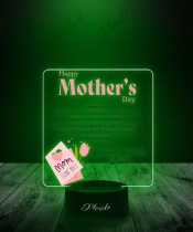 3D LED Lamp with Print Mother's Day Greeting Card