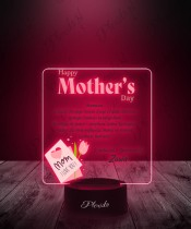 3D LED Lamp with Print Mother's Day Greeting Card