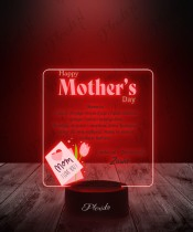 3D LED Lamp with Print Mother's Day Greeting Card