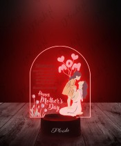 3D LED Lamp with Printed Mother's Day Balloons Greeting Card