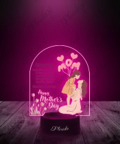 3D LED Lamp with Printed Mother's Day Balloons Greeting Card