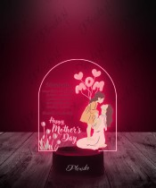 3D LED Lamp with Printed Mother's Day Balloons Greeting Card