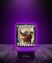 3D LED Lamp with Print Cocofanto Elefanto