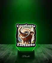3D LED Lamp with Print Cocofanto Elefanto