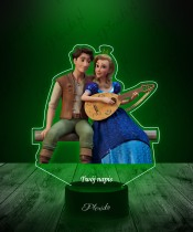 3D LED lamp with Princess Caroline and King Nicholas print