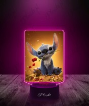 3D LED Lamp with Stitch Print and Rose