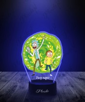Rick and Morty Printed 3D LED Lamp